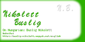 nikolett buslig business card